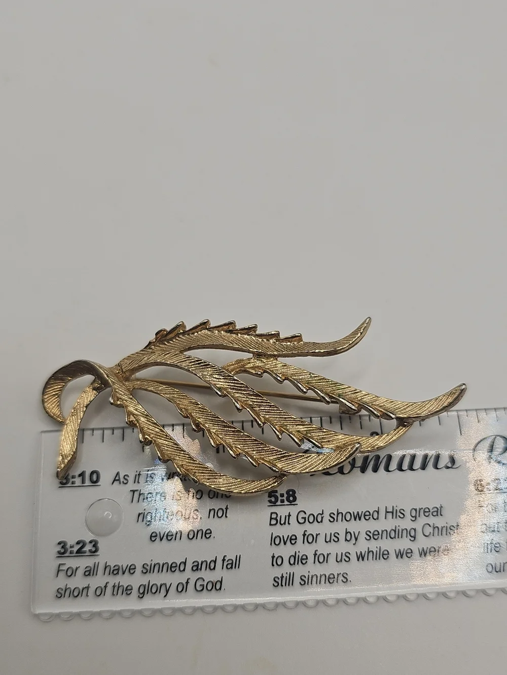 Sara Cov Vintage Gold Leaf Statement Brooch - Elegant Women's Jewelry